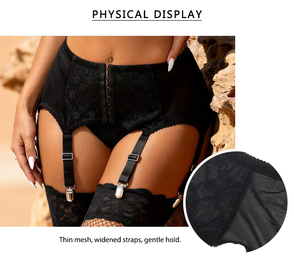 Ohyeah White Sexy Garter Belt Black Imitation Leather Lace Garter Suspenders Lingerie Hot Elastic High Waist Stocking Belt
