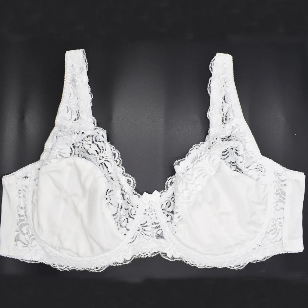 Womens Minimizer Bra Lace Plus Size Brassiere Support Underwire Big Thin Adjusted-straps 36-52 E F G H I Cup