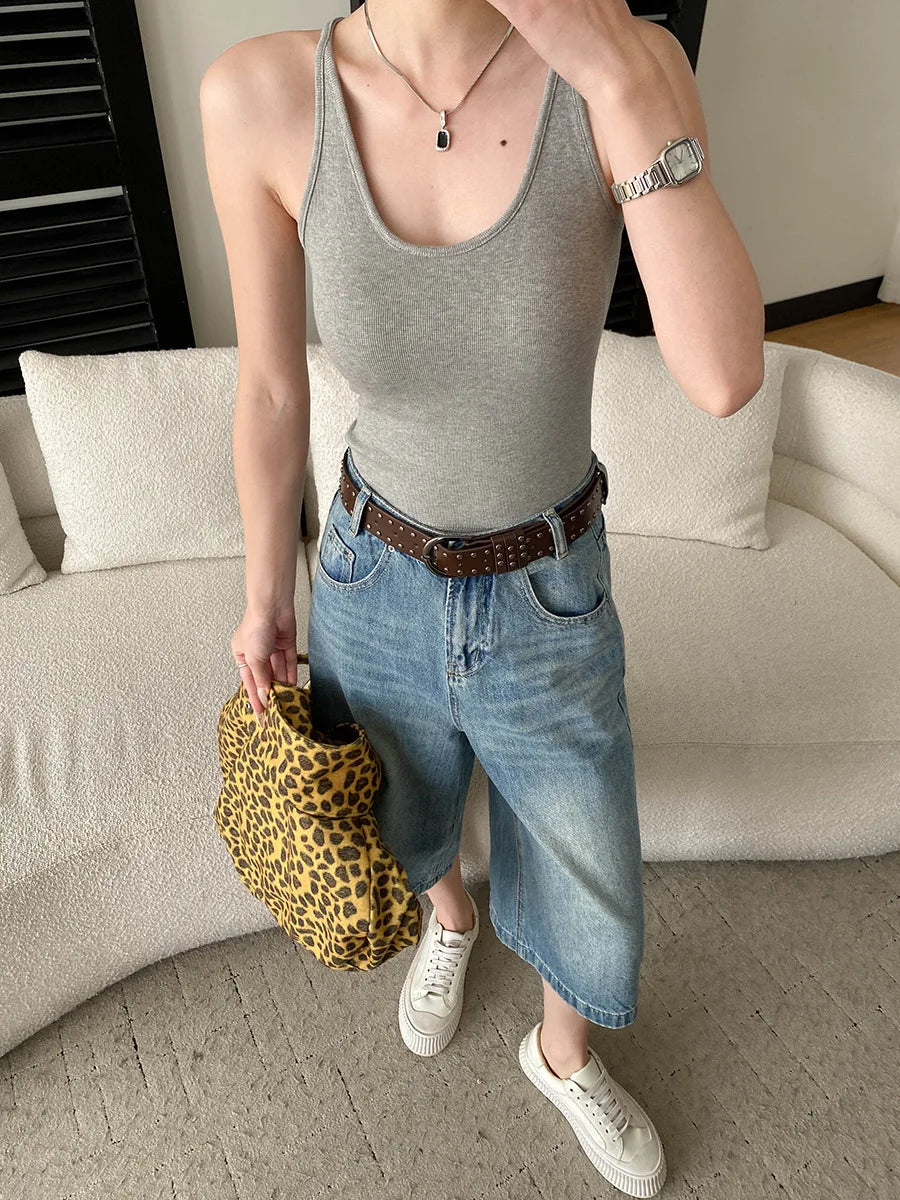 Sports vest U-neck slim fit camisole bottoming T-shirt