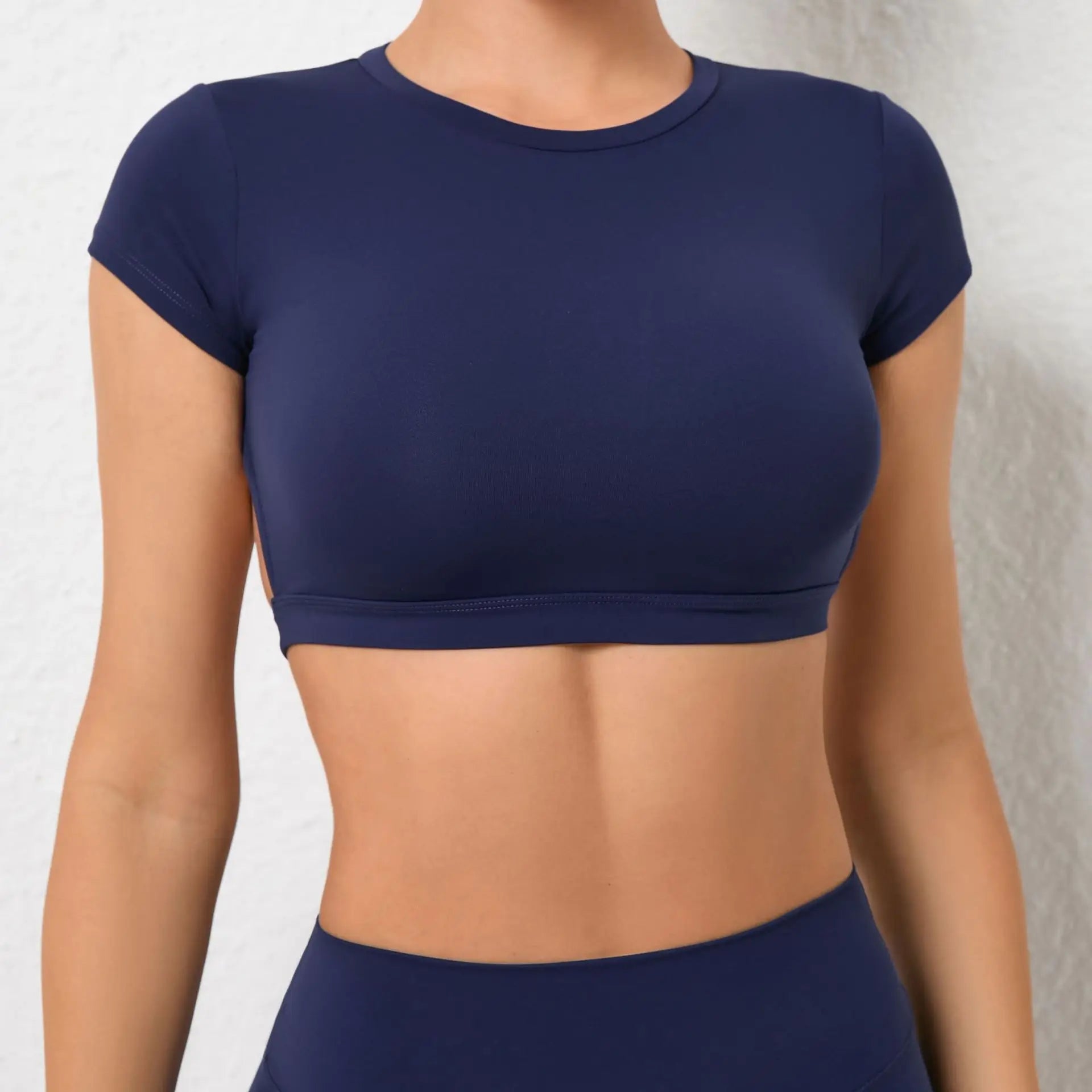 Hearuisavy Summer Sports Shirts Breathable Workout Tops Fitness Sportswear Backless Yoga Clothing Sport Crop Tops Women Gym Top