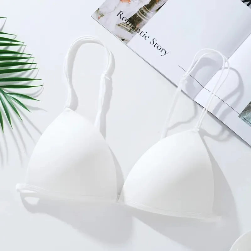 Comfort Strapless Bra for Small Bust Seamless Bralette Adjustable Anti-Peek Summer Wear Thin Back Design Women S-XL MOYISU