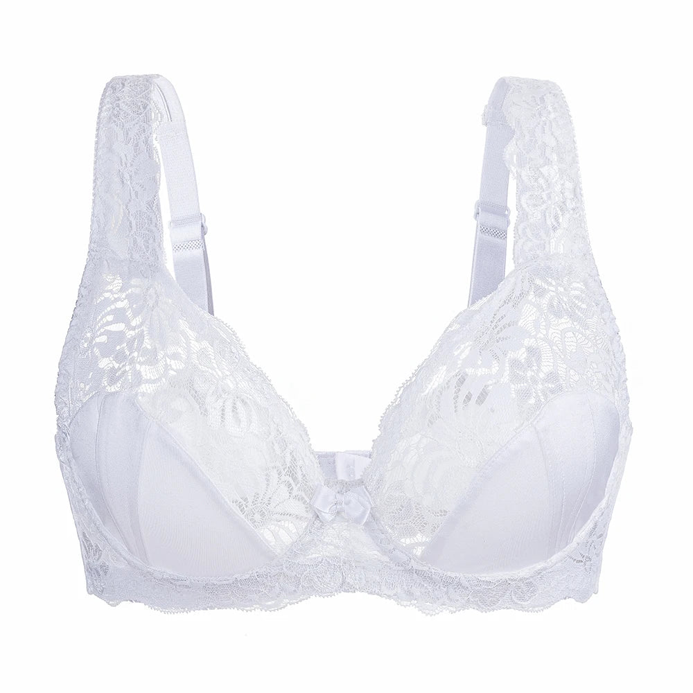 Womens Minimizer Bra Lace Plus Size Brassiere Support Underwire Big Thin Adjusted-straps 36-52 E F G H I Cup
