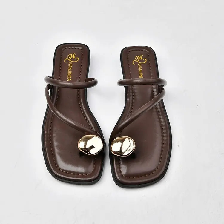 Beach Flip Flop Clip Toe Women Flats Slippers Shoes Outdoor Casual Ladies Low Heel Slides