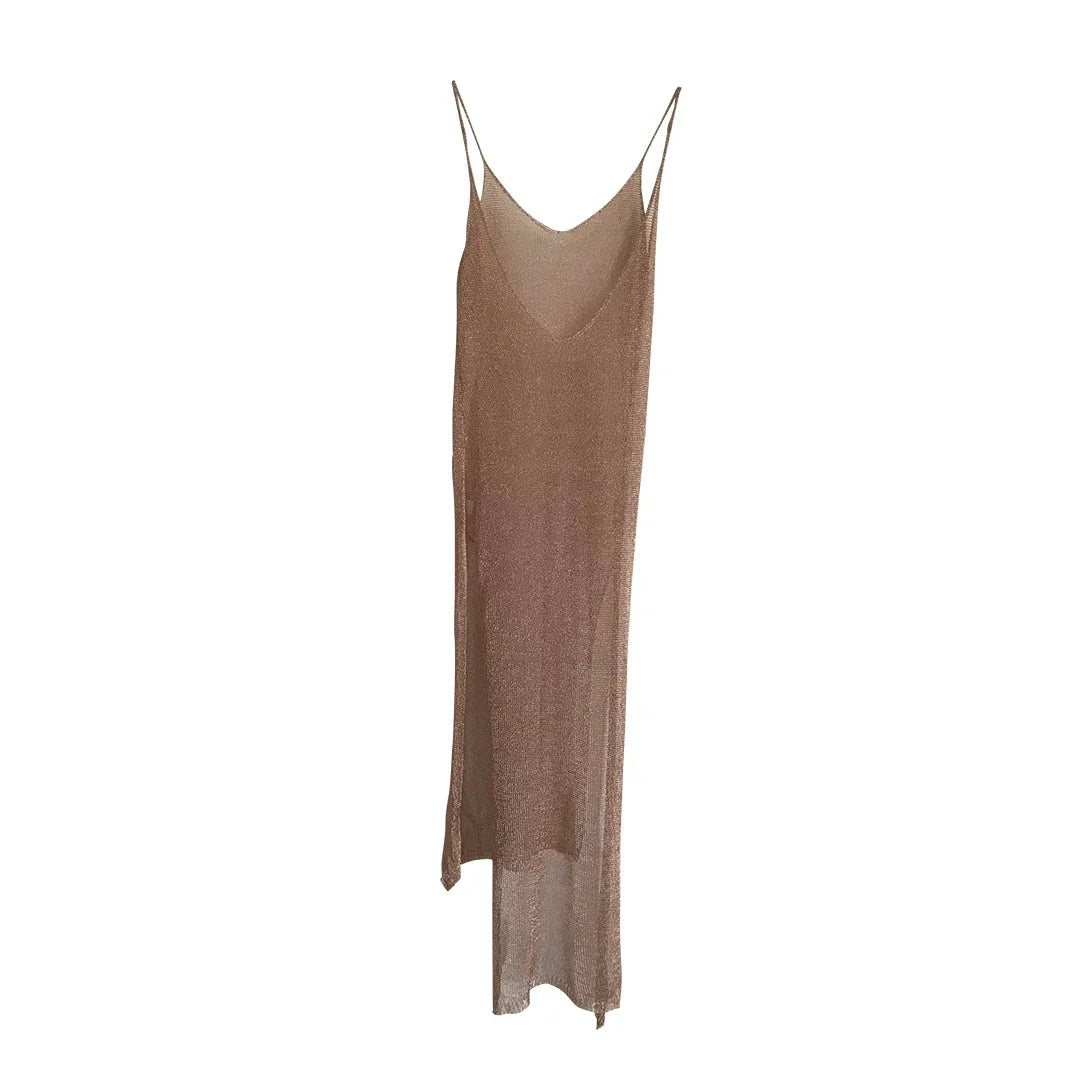 Sexy Sheer Net Mesh Knitted Glitter Tunic Beach Cover Up Cover-ups Long Beach Dress Beach Wear Beachwear Female Women Robe V651