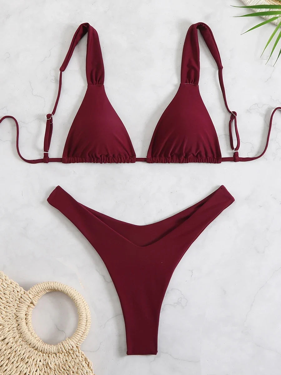 2026 Triangle Strappy Bikini Women Sexy Swimwear Female Brazilian Swimsuit Bathers Bathing Swimming Swim Suit Beachwear Summer