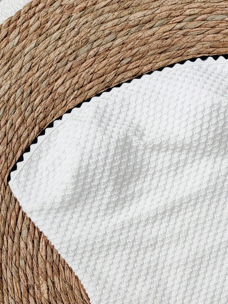 Sexy Bandeau One Piece Swimsuit Women White Patchwork Push Up Padded Slim Tummy Control Swimwear 2026 Beach Holiday Bathing Suit