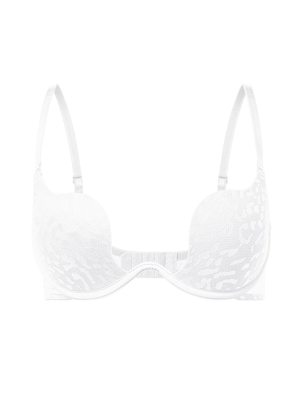 Plunge Deep V Bra Underwear Lace Push up Bra Sexy Lingerie Bralette Sexy Cleavage Bra with Underwire Lightly Padded Low Cut Bra