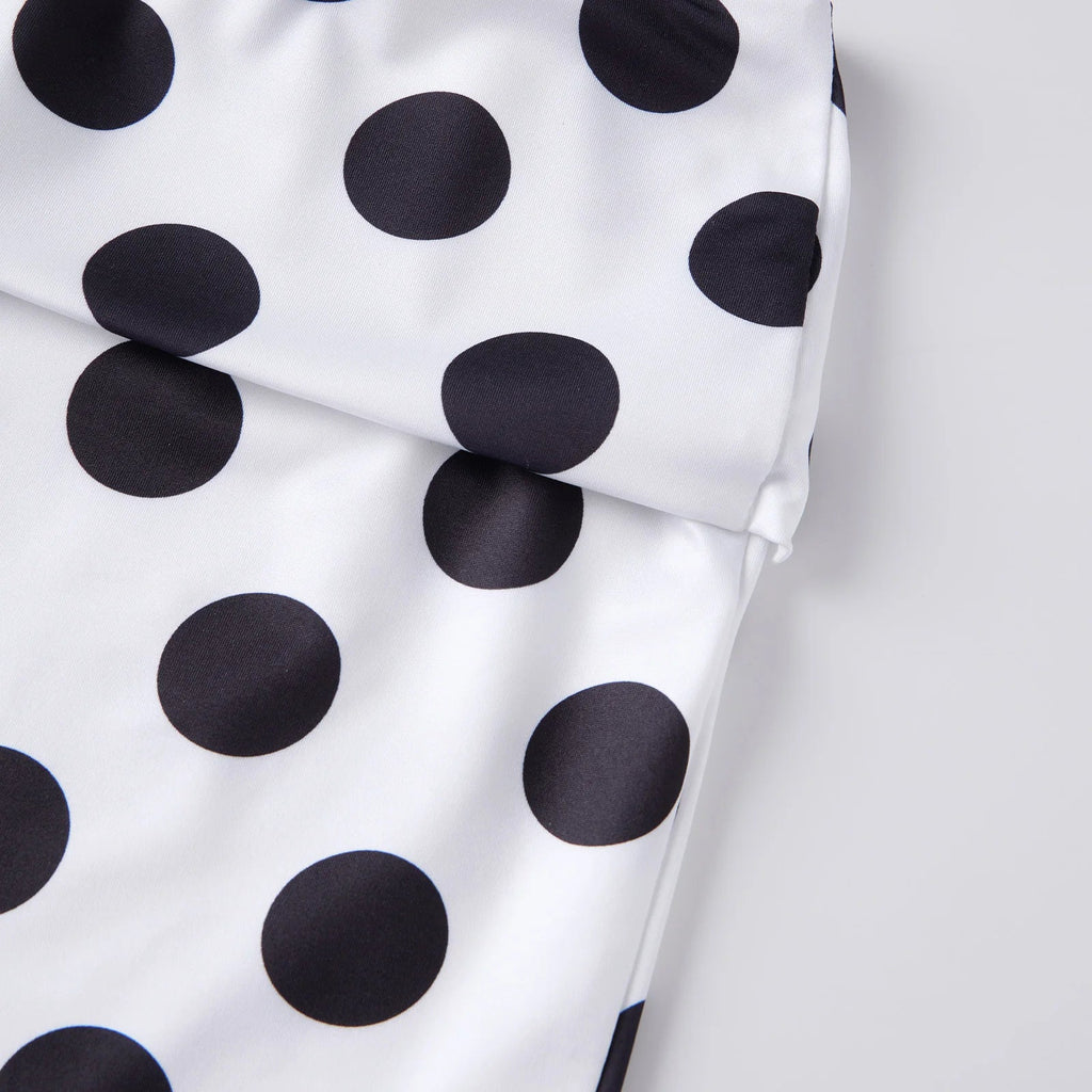 Women's Summer Low Waisted Capri Pants Slim Fit Dot Print Cropped Leggings for Casual Occasions Work