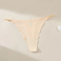 New Sexy Thin Ice Silk Women's Briefs Low Waist Invisible Yoga Fitn Sports Underwear Pure Color Ladies Thong Panties