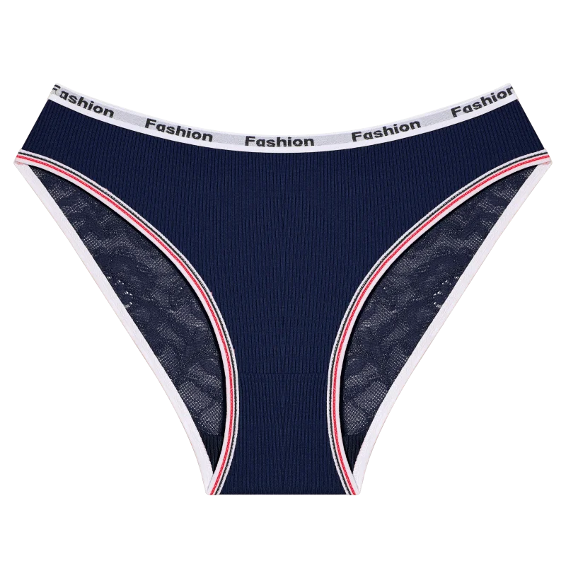 3Pcs/Set Women's Cotton Lace Panties V-Waist Sexy Sport Low Waist Briefs S-XL Comfortable Underwear Female Soft Color Underpants
