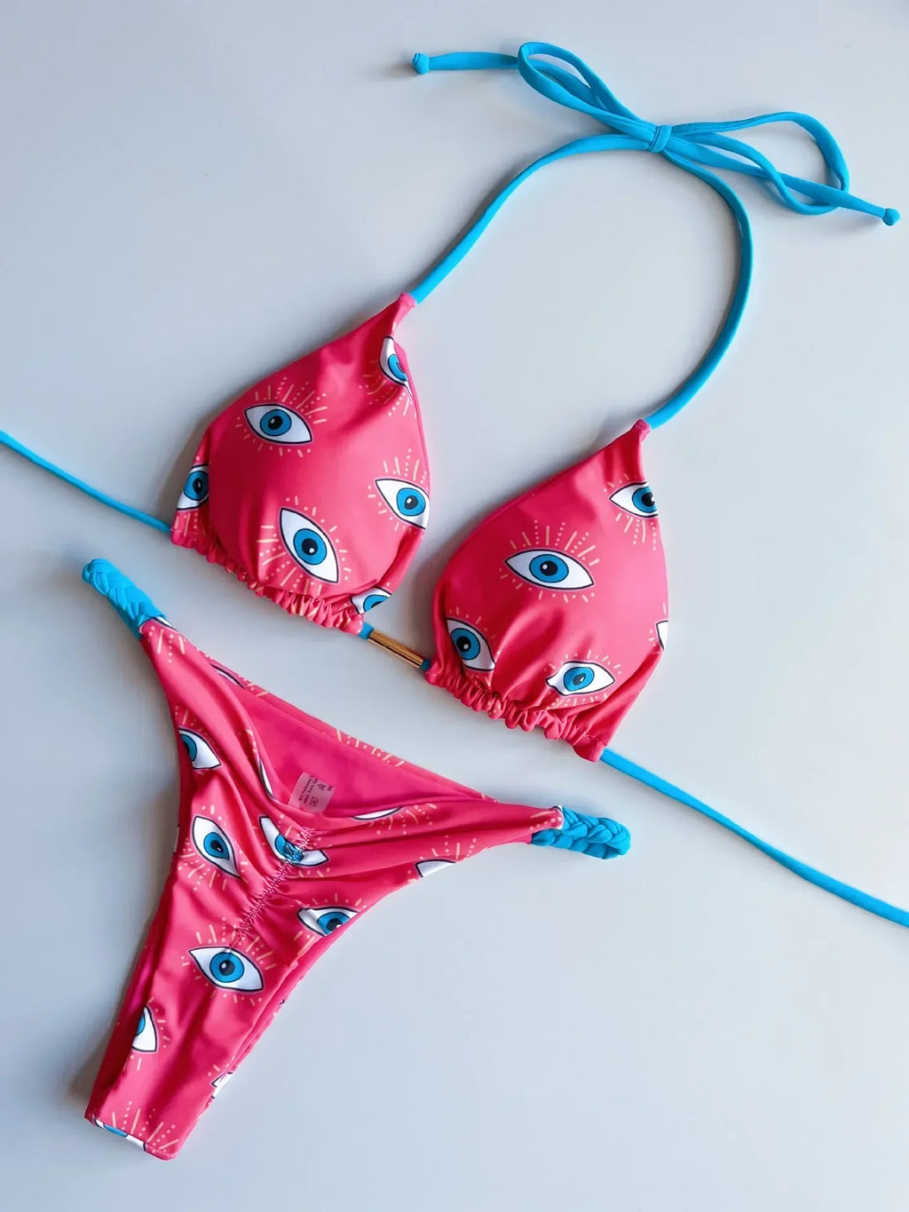 Leopard Halter Scrunch Butt Micro Thong Bikini Women Swimwear Female Swimsuit Two-pieces Bikini Set Bather Bathing Suit Swim