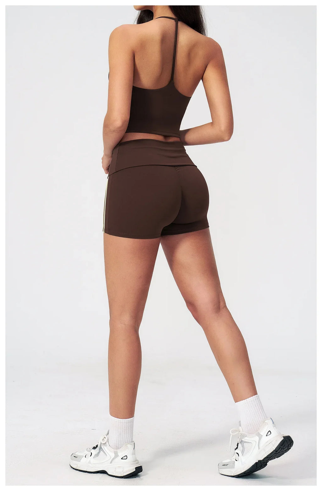 Color Blocked Yoga Suit 2 Pieces Women Slim Sports Tank Top High Waist Leggings Shorts Outfit Tight Outdoor Running Fitness Suit