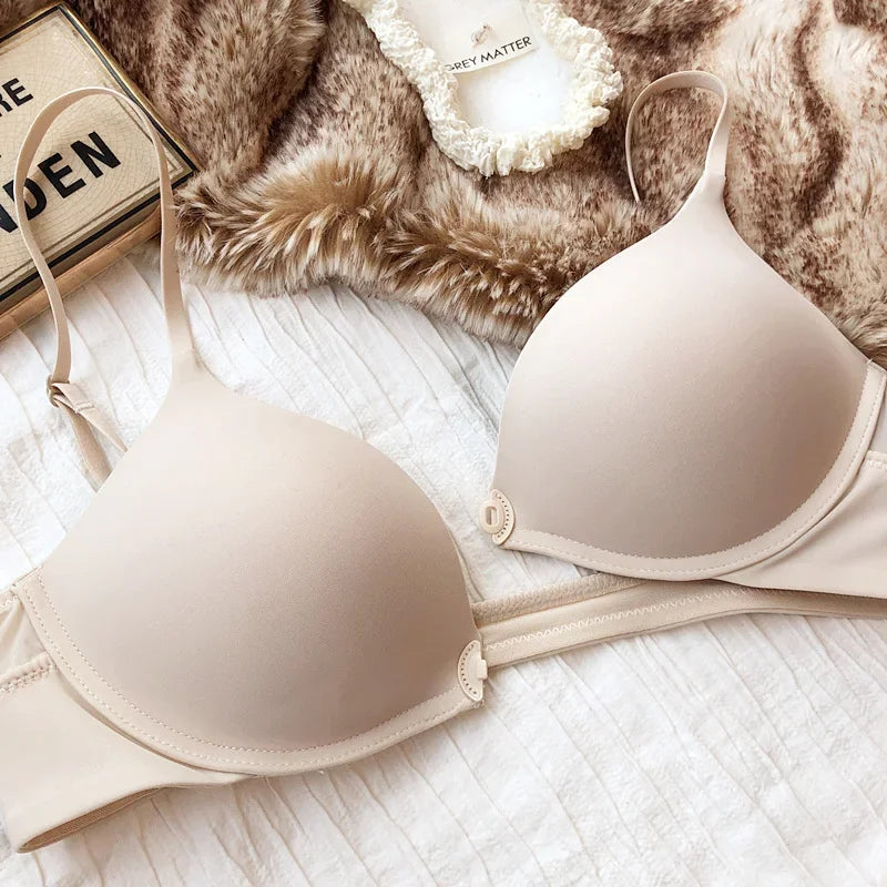 MOYISU Sexy Wireless Minimizer Bra - Seamless Backless Bralette for Large Chest, Anti Sagging Front Closure Breathable Comfort