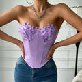 Hot girl's low-cut butterfly tube top rhombus underwired fishbone top