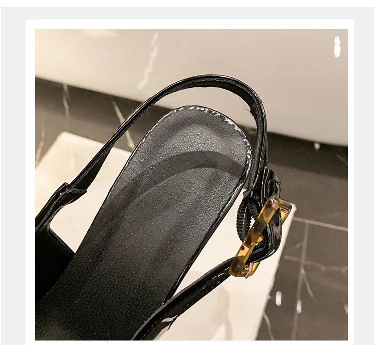 2026 Pointed Sandalias De Mujer Shallow Comfortable Patent Leather Fashion Shoes Woman French Sexy High Heels Designer Footwear
