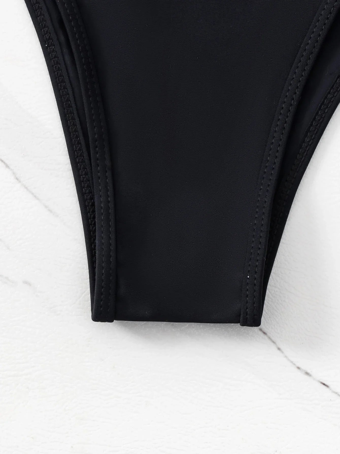 Black Sexy Bikini Split Swimsuit Set Tie-Up Neck Adjustable Straps Beachwear for Women