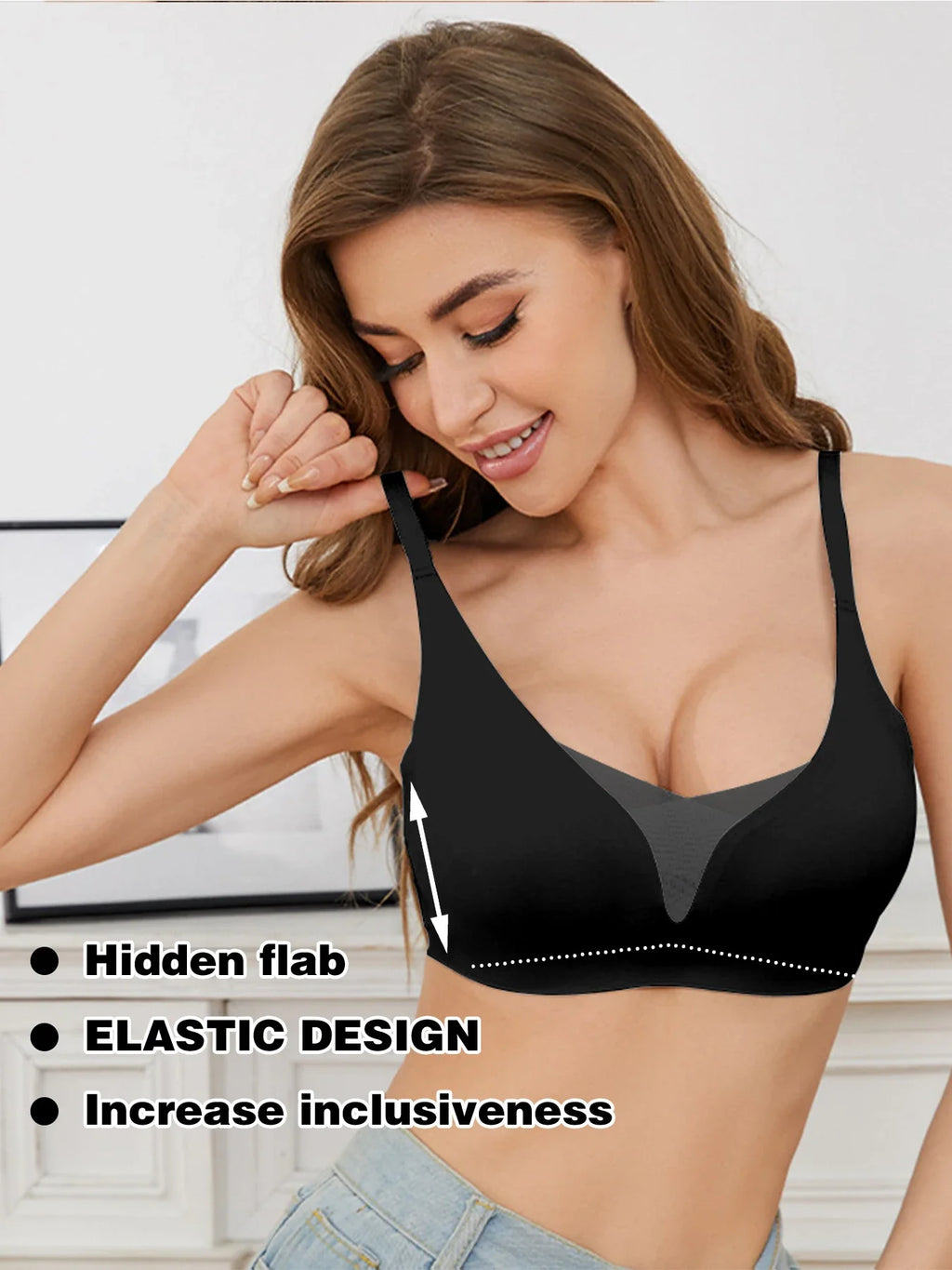 5pcs Hot Sexy Women's Wireless Push Up Bra Seamless T-Shirt Bralettes -Multi-Color, Breathable Padded, Everyday Comfort Lingerie