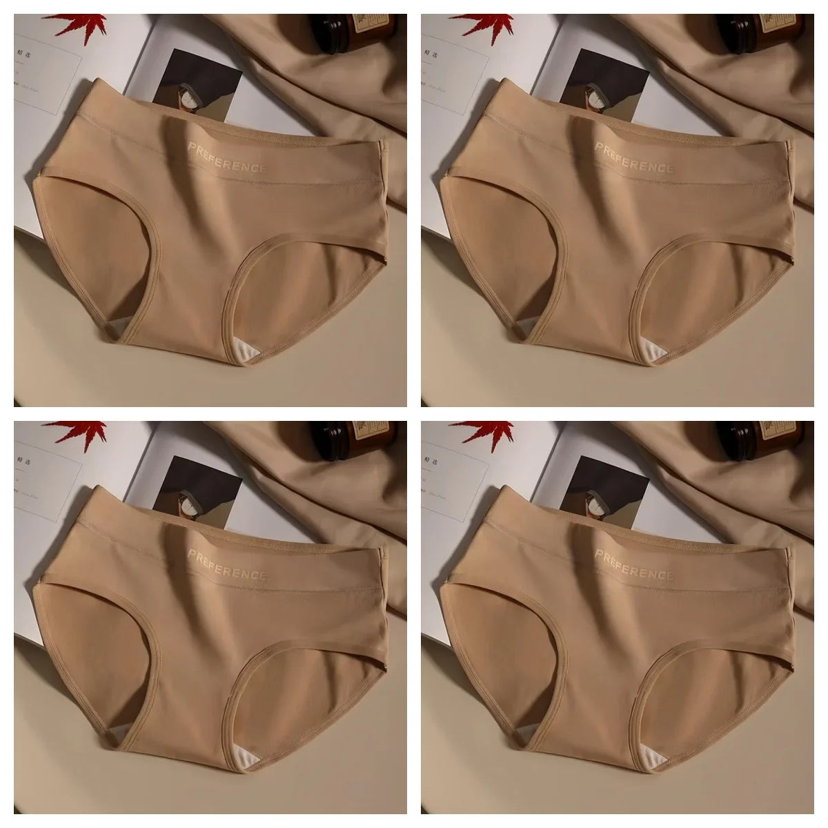 4Pcs/Set Cotton Panties Women Mid Waist Briefs Breathable Intimates Breathable Comfort Underwear M-2XL Soft Panties