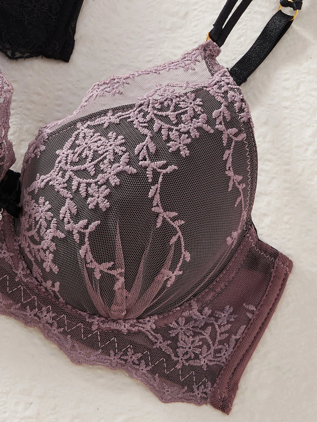 3-Pack Women's Underwear Set Lace Floral Fabric Push-Up Bra for Women Underwire Unpadded Sexy Lingerie Set