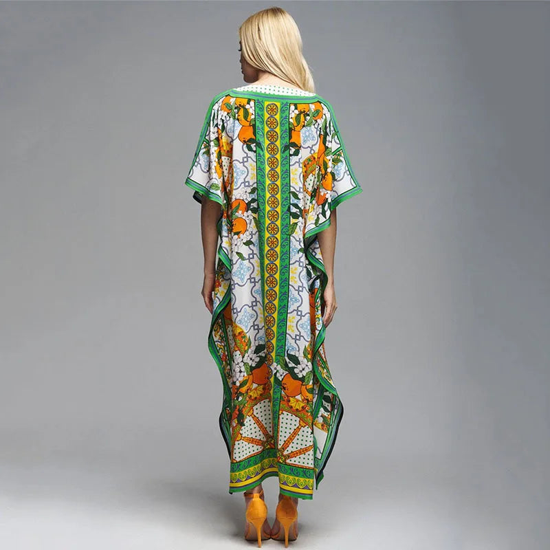 2026 Women Swimsuit Beach Cover Up dress Sleeve Kaftan Beach Tunic Long Pareos Bikinis Cover ups Summer Robe Plage Beachwear