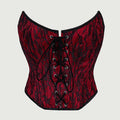 Corset Top Thin Without Lace Deep Red Body Shaping Chest Support Waist Tie Waist Tightening Corset Casaul Pure Desire Style Y43R