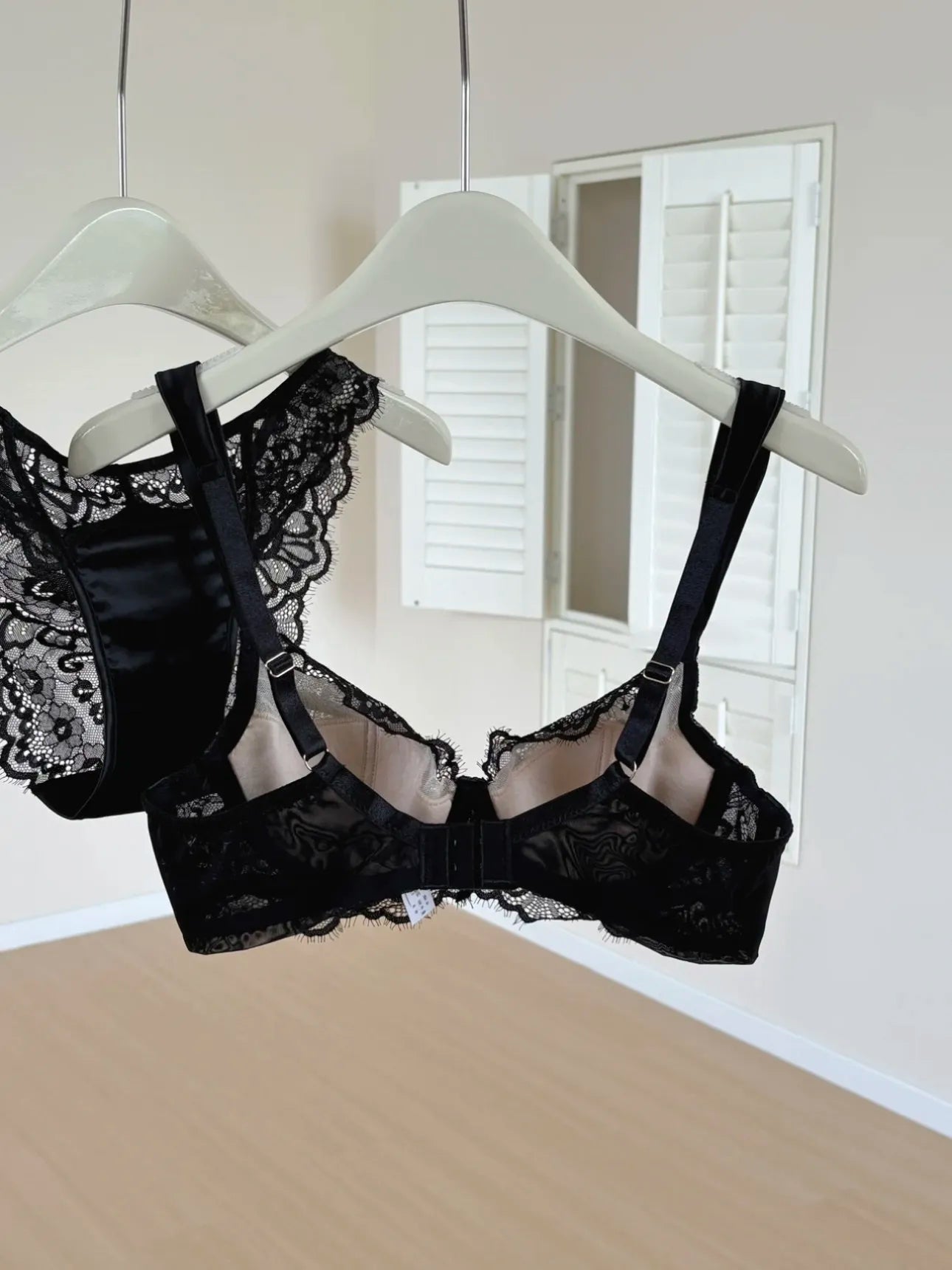 Minimizer Bra Set for Large Bust with U-Back | French Lace Deep V Push Up Anti-Sagging | Women's Sexy Summer Underwear MOYISU AB