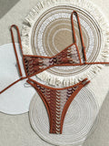2026 Printed Crochet Bikini Women Swimsuit Female Swimwear Two-pieces Bikini Set High Leg Cut Bather Bathing Suit Swim Beachwear