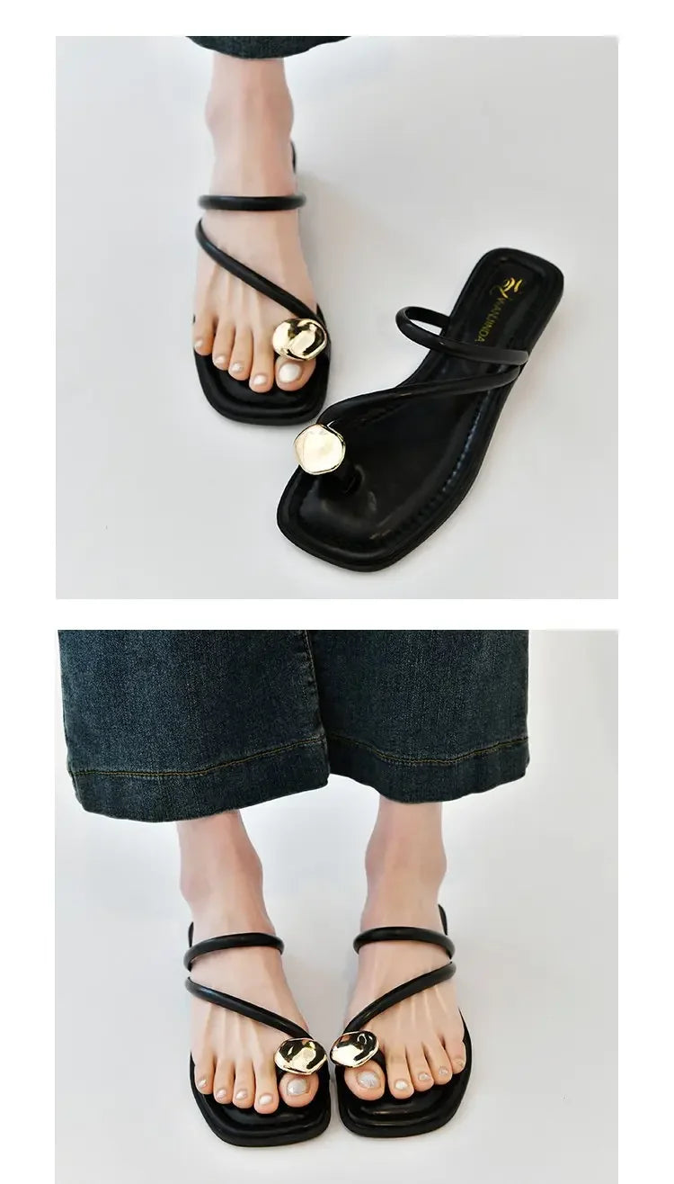 Beach Flip Flop Clip Toe Women Flats Slippers Shoes Outdoor Casual Ladies Low Heel Slides