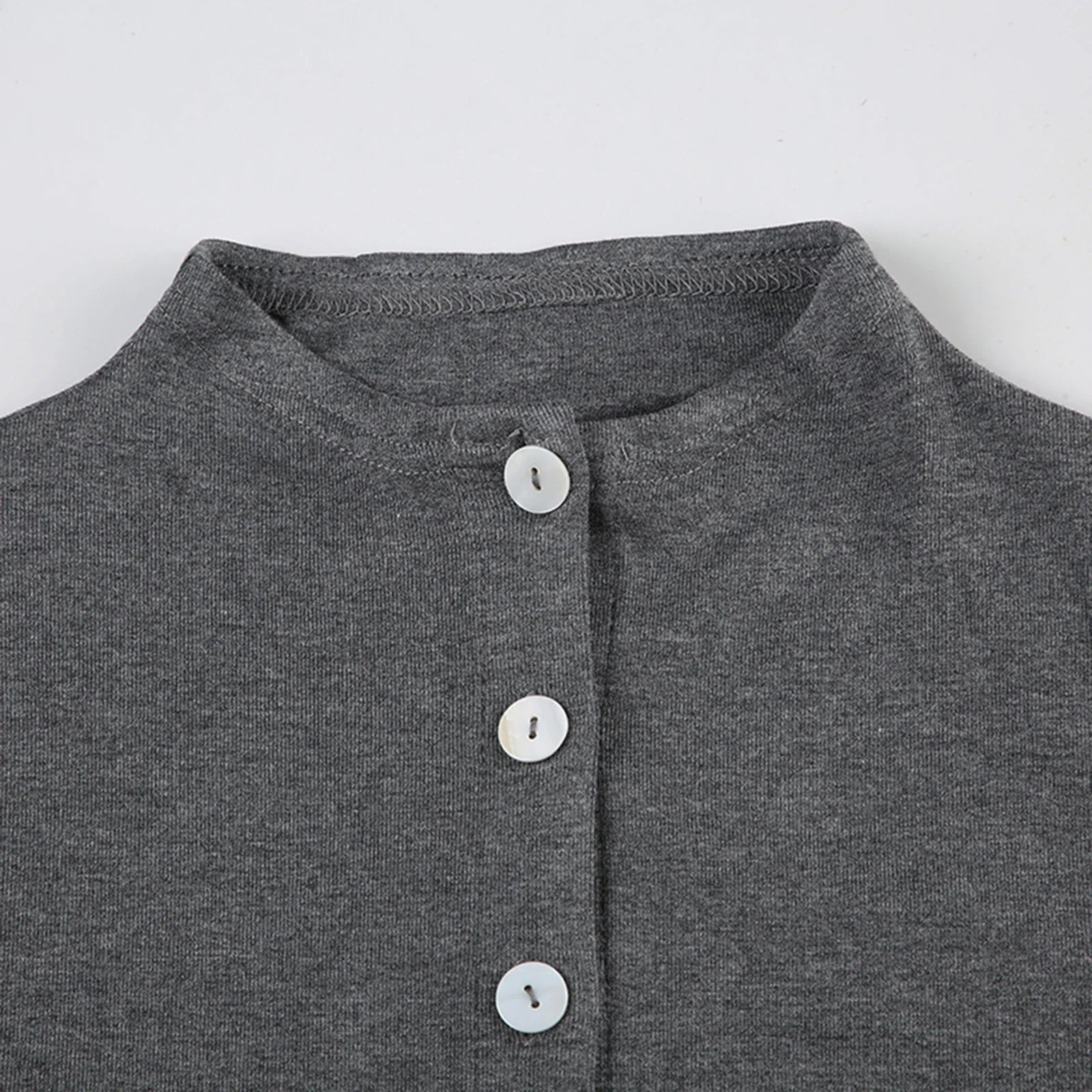 Women's Summer Casual Slim Fit Basic Tops Short Sleeve Round Neck Solid Color Button Up T-shirts