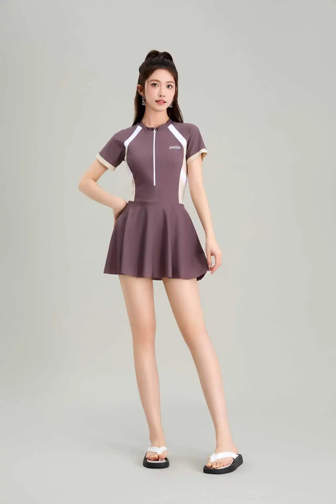 New Swimsuit for Women, Slightly Overweight, Plus Size Jumpsuit Style, Conservative and Slimming, Hot Spring Swimsuit Wholesale
