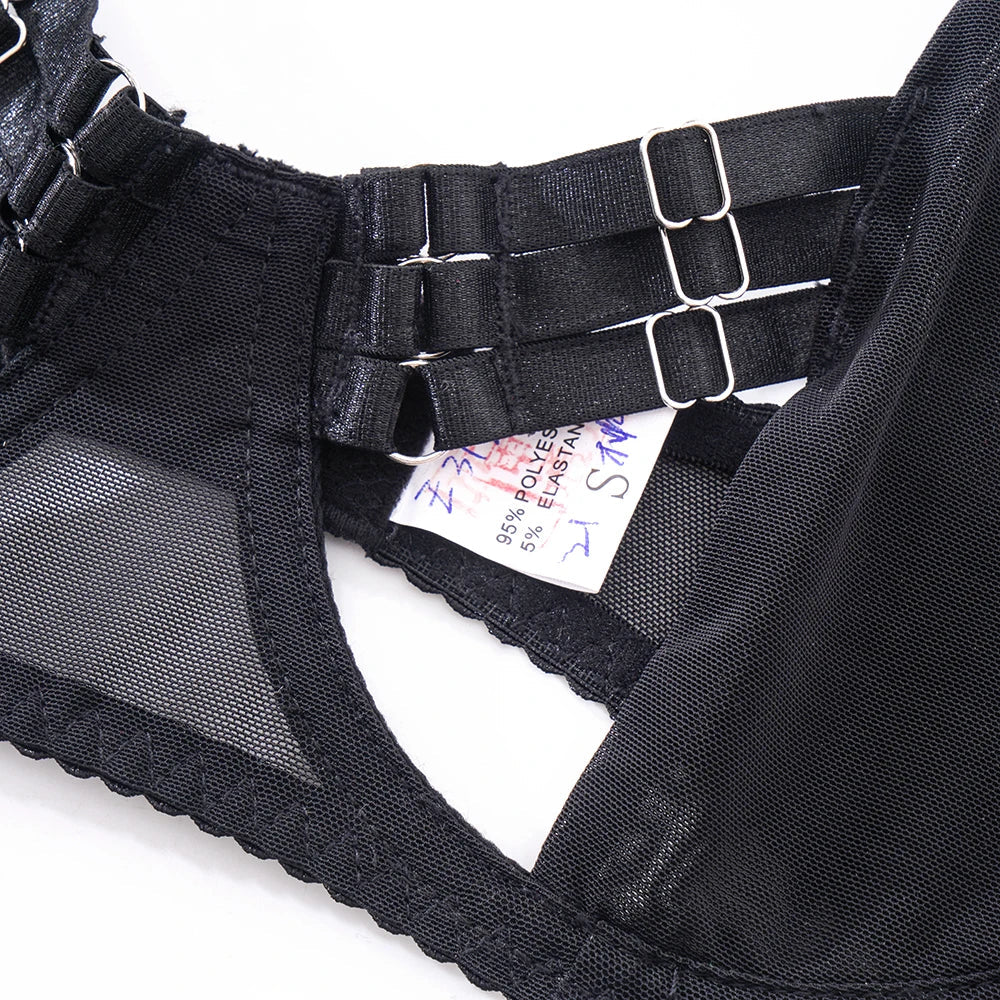 Summer new women's sexy strappy see-through mesh lingerie four-piece set Women's Pajama Lace Underwear Set Intimates 2025