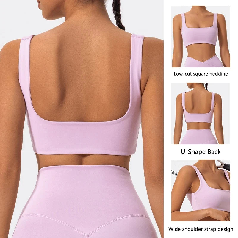 Hearuisavy Summer High Quality Sports Bra Push Up High Impact Gym Underwear Women Breathable Yoga Clothes Fitness Workout Top