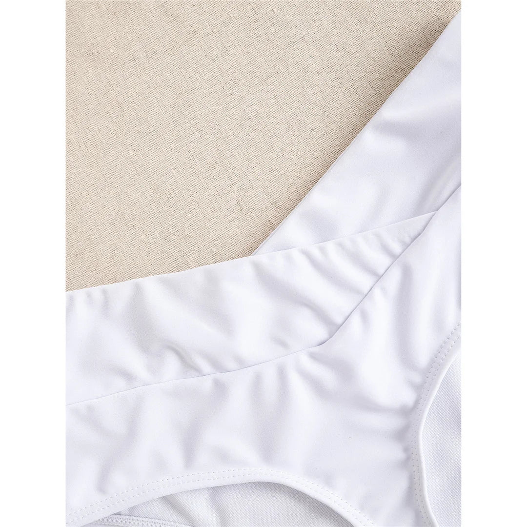 S - XL High Waist High Leg Cut Bikini Bottom Swim Brief Women Swimwear Female Bather Brazilian Tanga Panties Underwear V7095