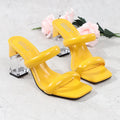 2025 Women's Shoes Summer Women Sandals Casual Shoe 8cm Heels Comfort Square Heel Slippers Footwear Female Crystal Thick Heels