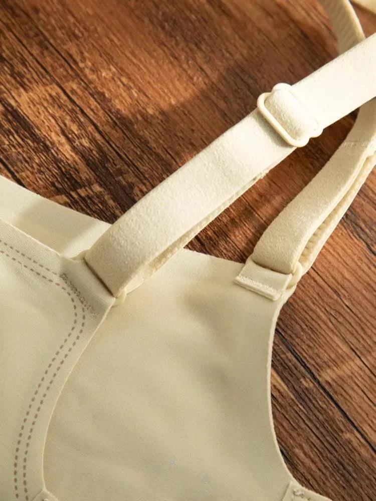 MOYISU Japanese Silky-Tech Bralette - Traceless Wireless Summer Bras for Small Chest Pull Together Soft Support Back Tuck Design