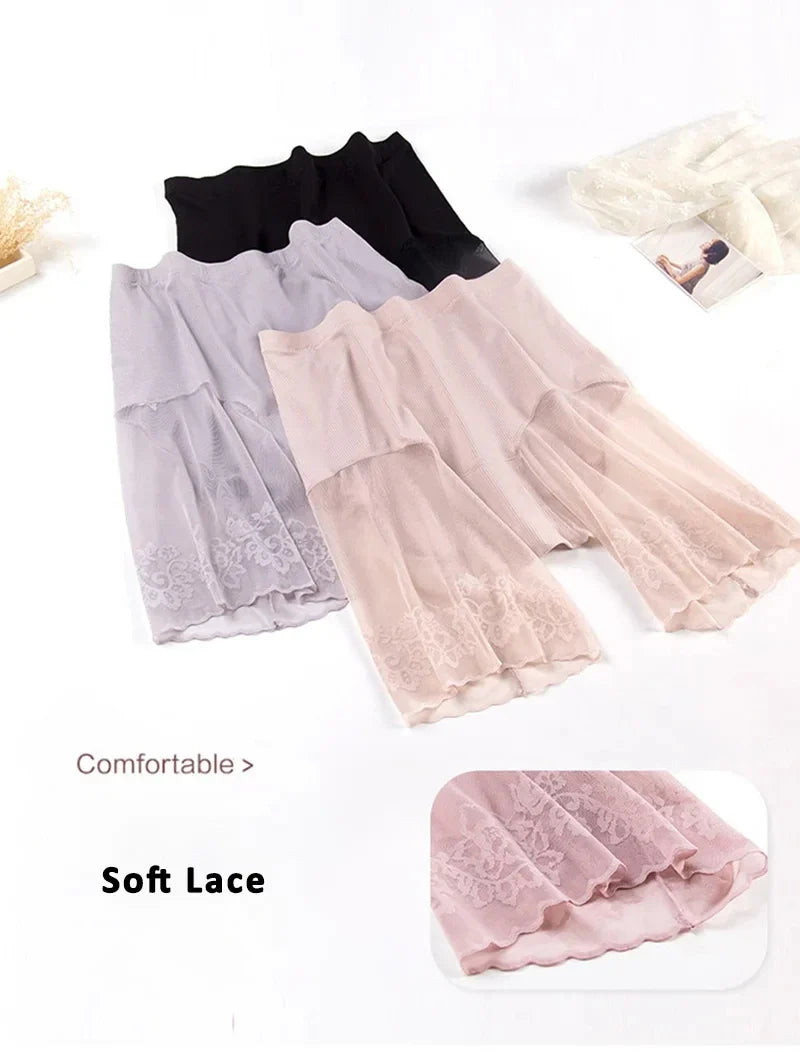 60-115 KG Plus Size Safety Short Pants Summer Women Seamless Underskirt Shorts Anti Rub Thigh Boyshorts Sexy Lace Women Boxers