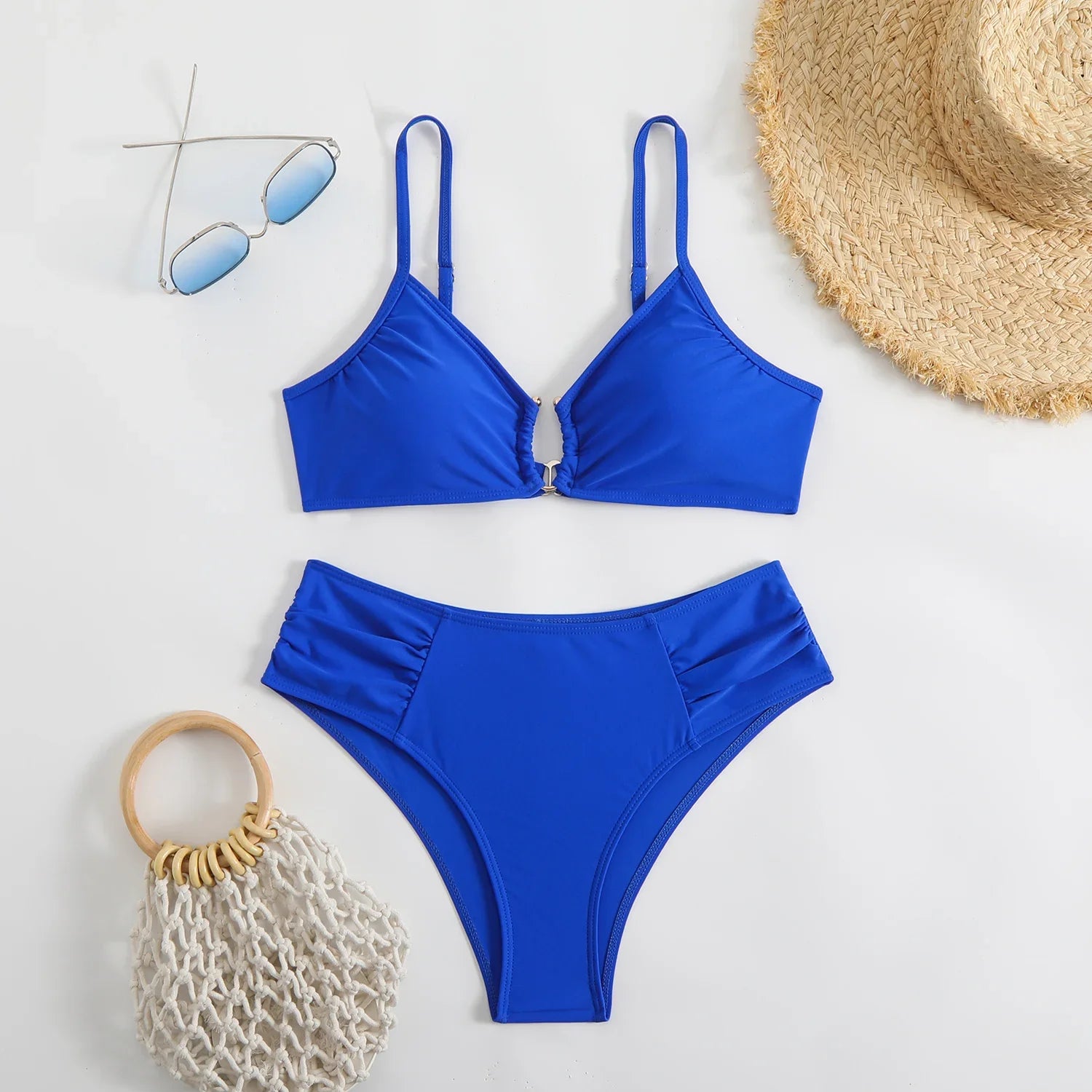 2025 U-wire Bikini Women Sexy Strappy Swimwear Female Solid Swimsuit Bathers Bathing Swimming Swim Suit Beachwear