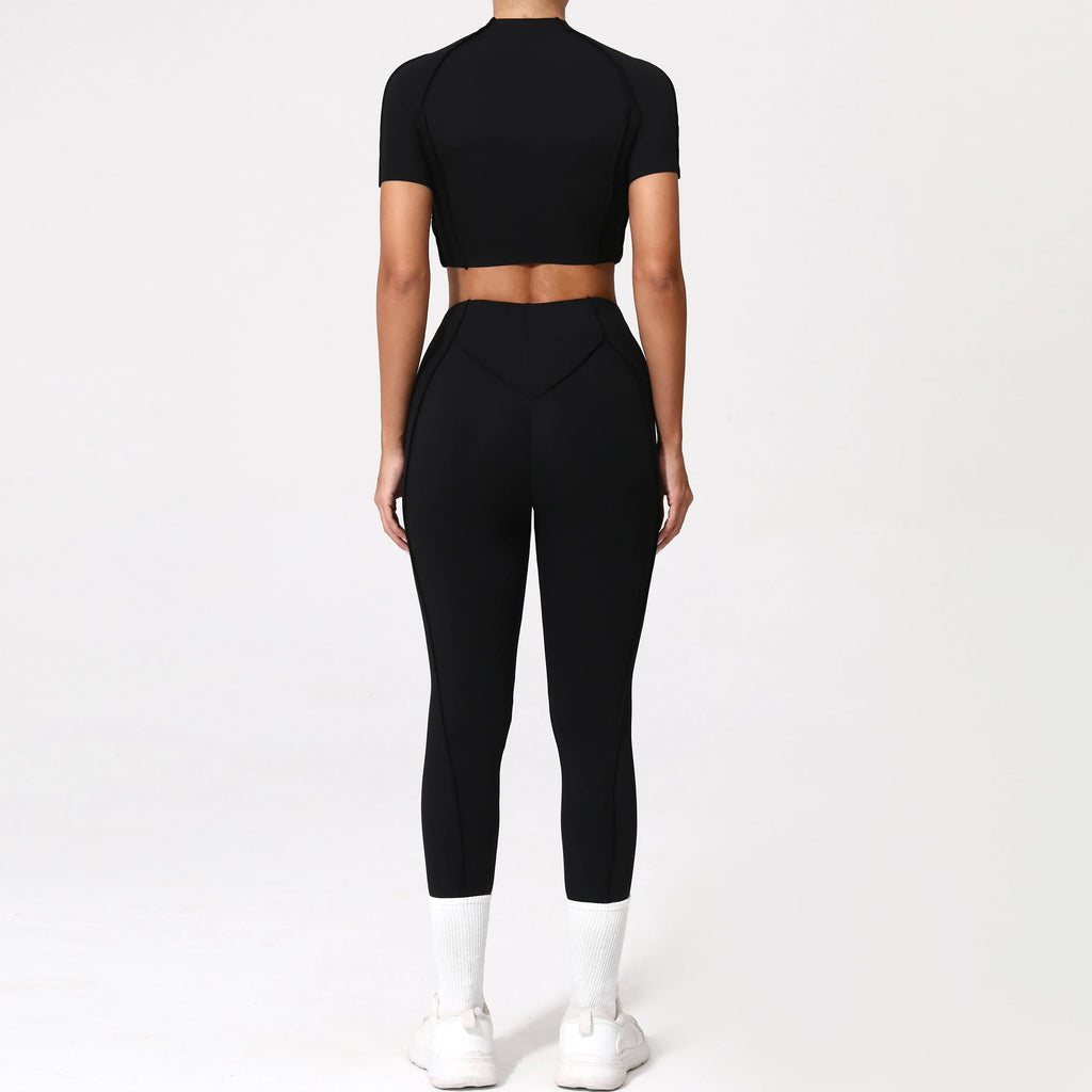 2PCS Yoga Suit Sports Set Women Quick-Drying Gym Set Women Tracksuit Running Workout Long Sleeve Sports Shirt Yoga Clothing