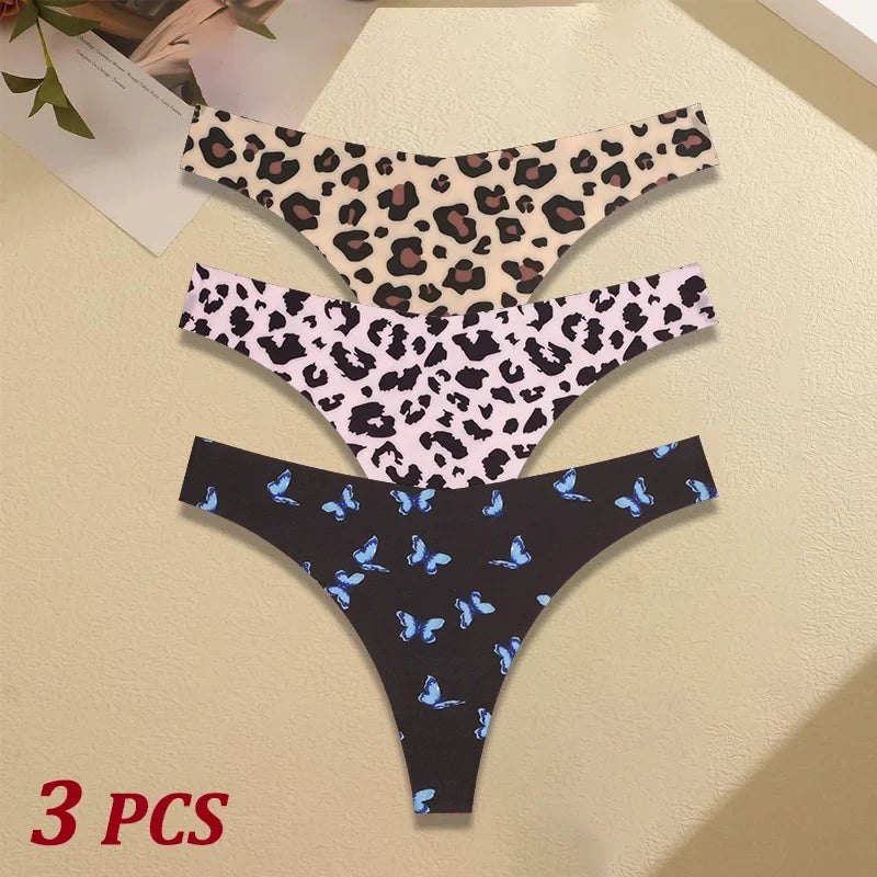 3Pcs Women G-string Seamless Sweet Fruit Thongs Low-waist Panties Ladies Soft Cute Thongs Female S-XL T-Back Panties Underwear