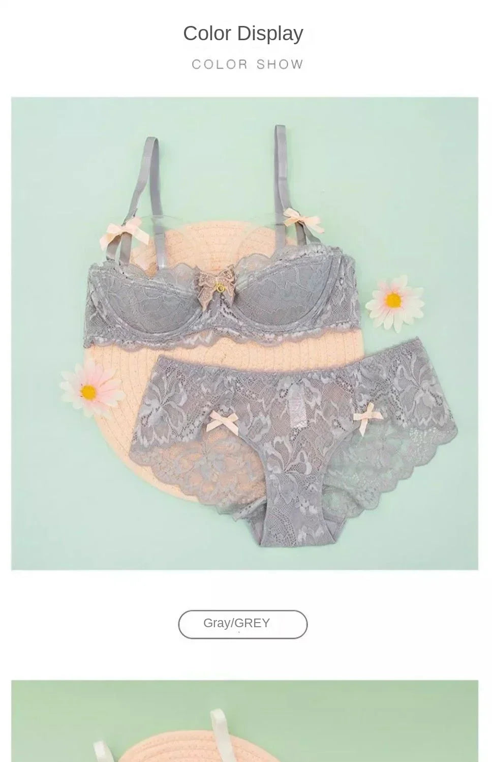 MOYISU French Romance Breathable and Comfortable Breathable Sexy Lace Not Empty Cup Bra Set Pure Desire Girl Super Beautiful