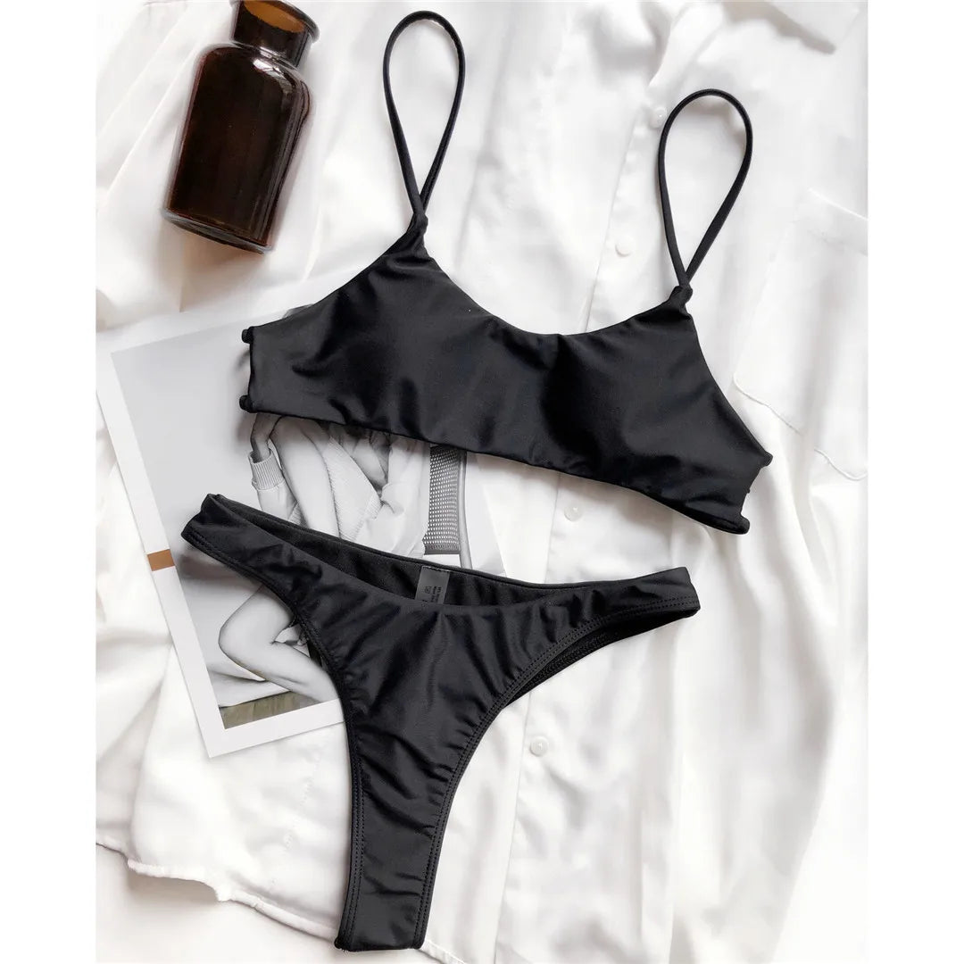 New Sexy Mini Micro Thong Bikini Women Swimwear Female Swimsuit Two-Pieces Bikini Set Padded Bather Bathing Suit Swim Lady V3077