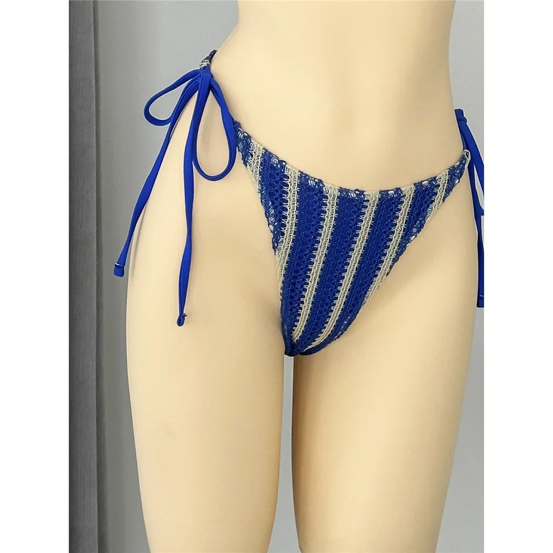 4PCS Striped With Long Sleeve Pants Bikini Female Swimsuit Women Swimwear Bather Bathing Suit Swim Four-pieces Bikini set K8072