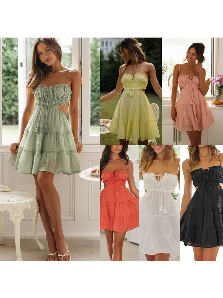 Foridol Strapless Yellow White Summer Dress for Women Elegant Holiday Beach Boho Maxi Long Sundress Backless Sexy Party Vestidos