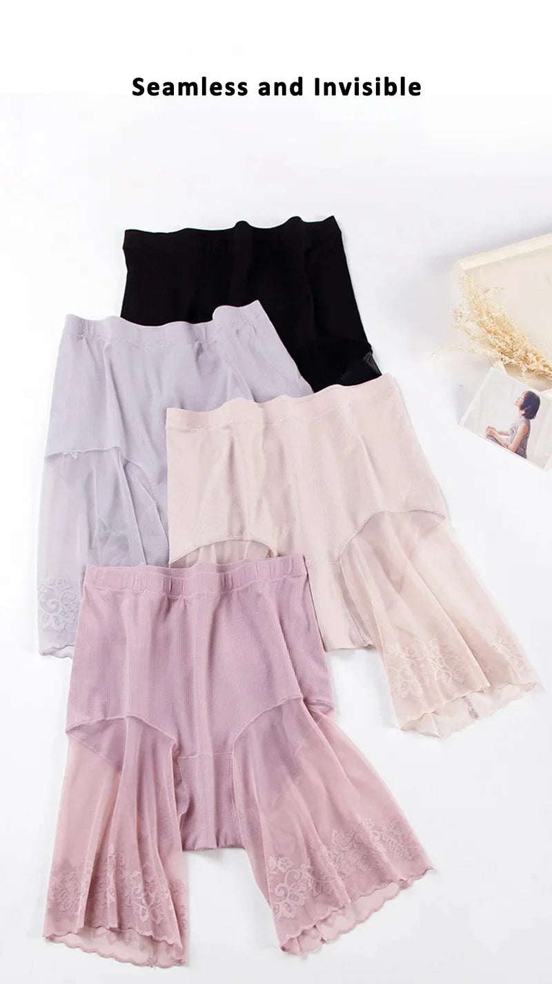 60-115 KG Plus Size Safety Short Pants Summer Women Seamless Underskirt Shorts Anti Rub Thigh Boyshorts Sexy Lace Women Boxers