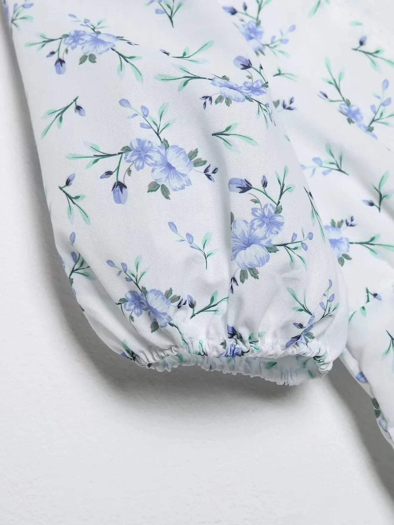 Foridol Blue Flower Print Women Tiered Mini Aummer Autumn Beach Dress Puff Sleeve Vintage Party Cotton Short Boho Lace Dress