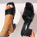 Fashion Women Pumps Slippers Ladies Square Toe Female Slides Summer High Heels Sandals Solid Ladies Shoes 2026