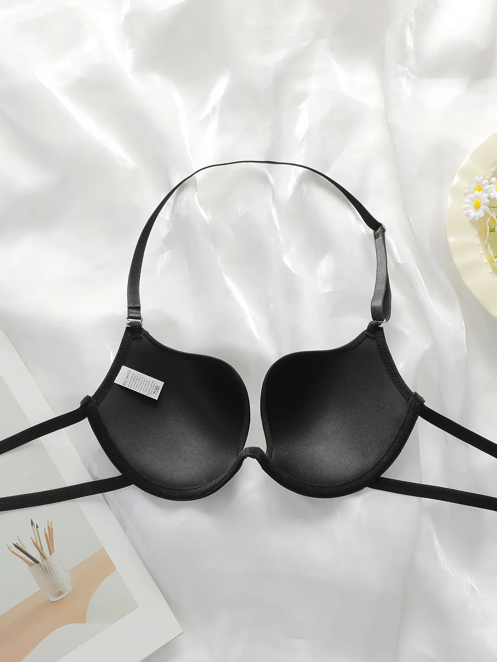 Sexy Lingerie multi-color hollow neck hanging women's underwear 3/4 cup gathering pull up bra party women's underwear J2943