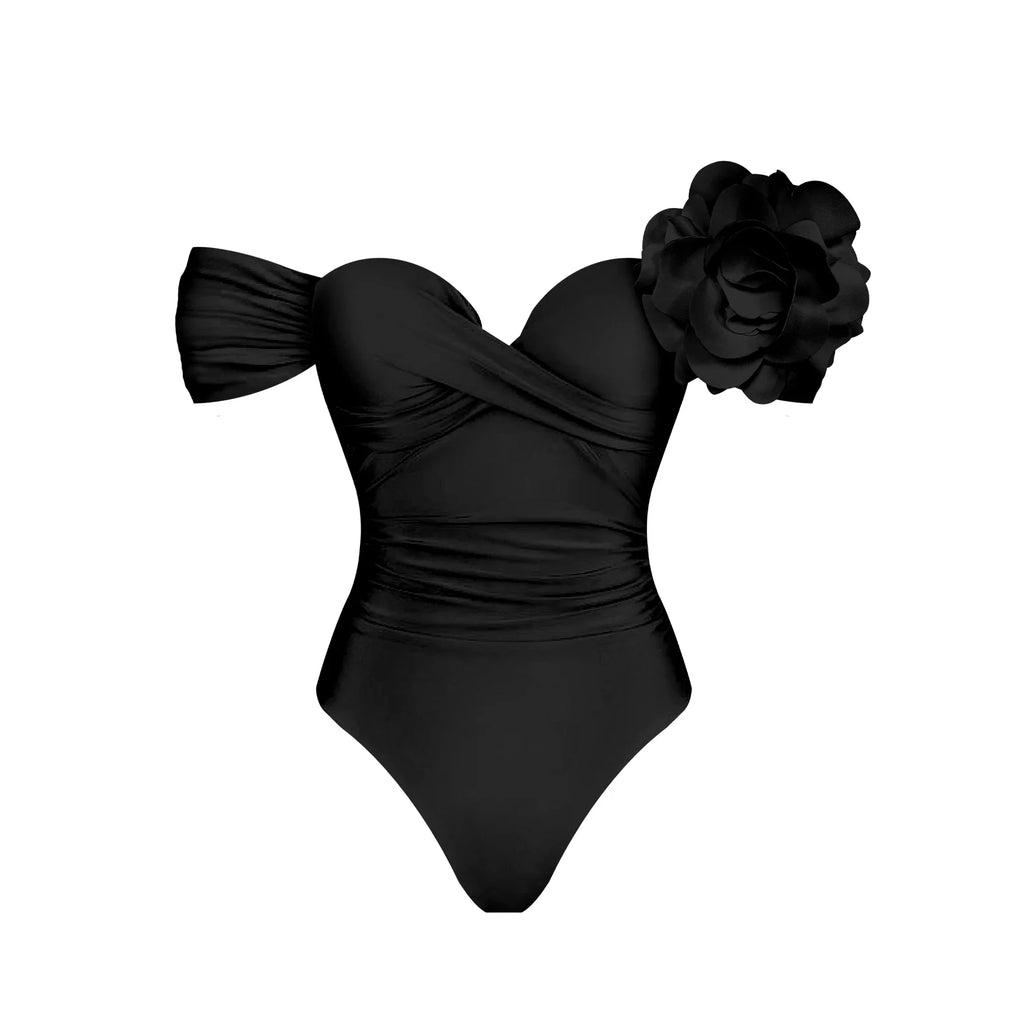 Sexy 3D Flower Bikini Set Brazilian Biquini Low Waist Swimwear Push Up SwimSuit Women Solid Swimwear Sexy Beach Wear Female