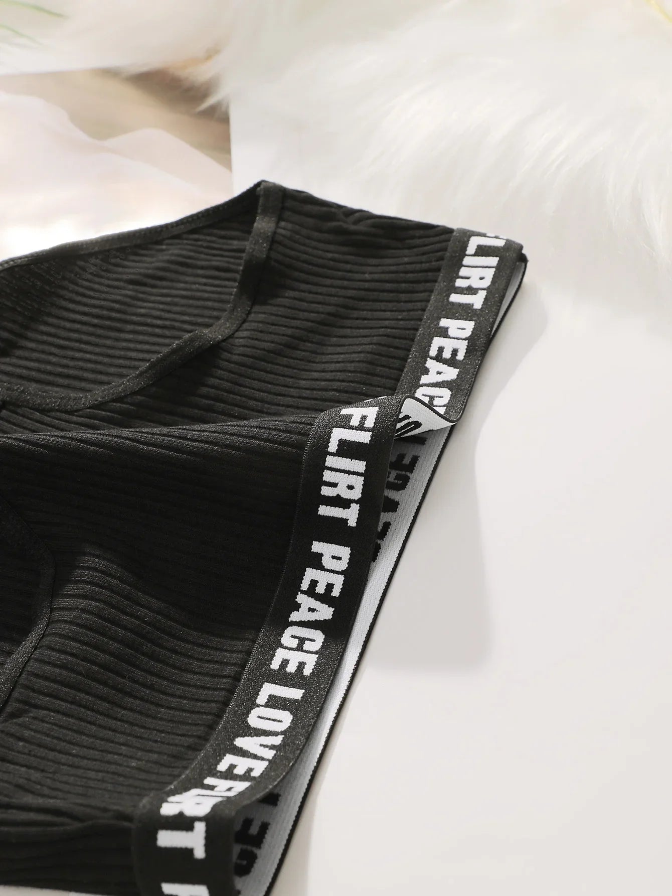 Women's High Waist Panties  Letter Elastic Waistband Soft Ribbed Fabric Comfortable Briefs for Daily Wear women bra K2809