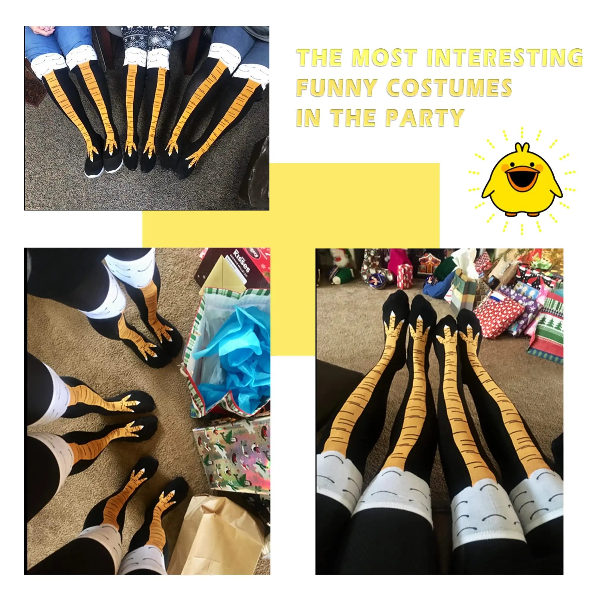 1/2 Pairs Women Knee High Socks Trendy Cartoon Funny Chicken Claw Socks Fitness Sports Casual Slim Leg Long Tube Socks Women